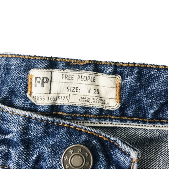Free People BUTTON FLY High Rise Jean Shorts - Picture 6 of 6